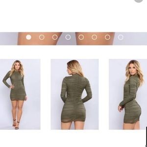 NWT FASHION NOVA OLIVE GREEN DRESS COCKTAIL WEDDING NIGHT OUT DRESS